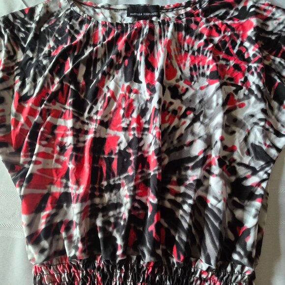Women's Size Medium Isabella Rodriguez Short Sleeve, Colorful Print, Gathered - Picture 2 of 7